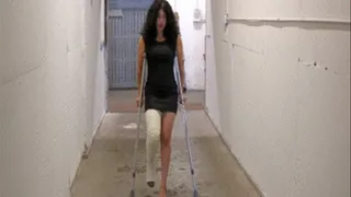 Lina Crutches in her LLC and high heel