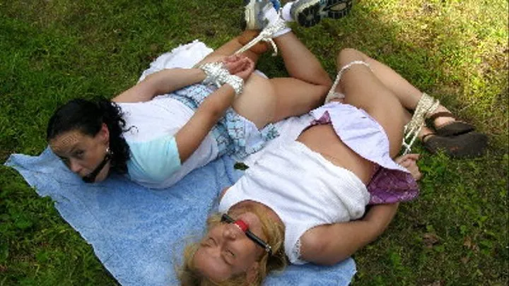 Amber n Paige Two Schoolgirls Captured Bound Gagged Outdoors Submission 2