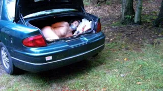 SchoolGirl Brina Captured Schoolgirl Outdoors Car Trunk Orgasm