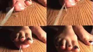 Hot Barefoot Latin footjob with tons of cum!! ( Very sexy )