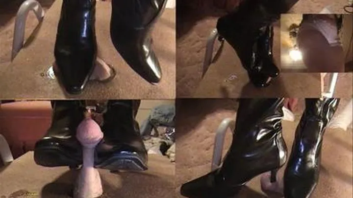 Cock destroyed under her boots