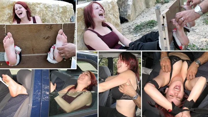 REMASTERED VINTAGE SERIES : ANGIE ENDURES TICKLE PUNISHMENTS OUTDOOR