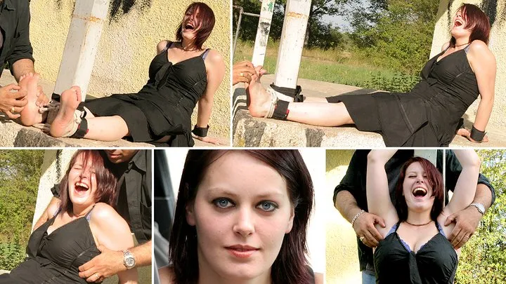 REMASTERED VINTAGE SERIES : ANGIE IS MERCILESSLY TICKLED IN HER DARK DRESS