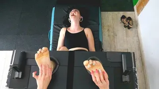 WE WELCOMED 2 TICKLISH BEAUTIES : LISIE'S MILKY FEET ARE EXCRUCIATLINGLY TICKLISH