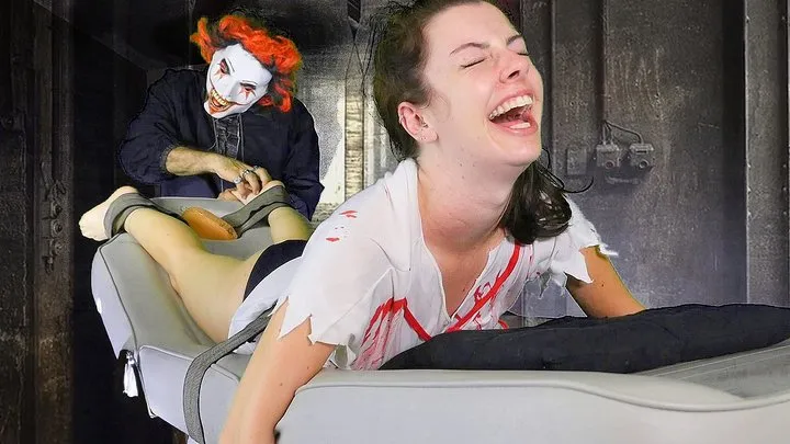 THE PRETTY NURSE LISIE HAS BEEN CAPTURED BY THE CLOWN TICKLER : FACE DOWN PUNISHMENT