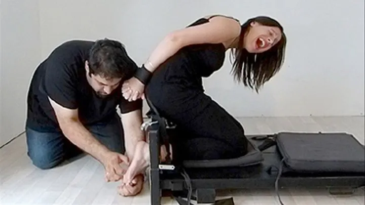 CONSTANCE ENDURES MORE BARE FEET TICKLING IN THE STOCKS