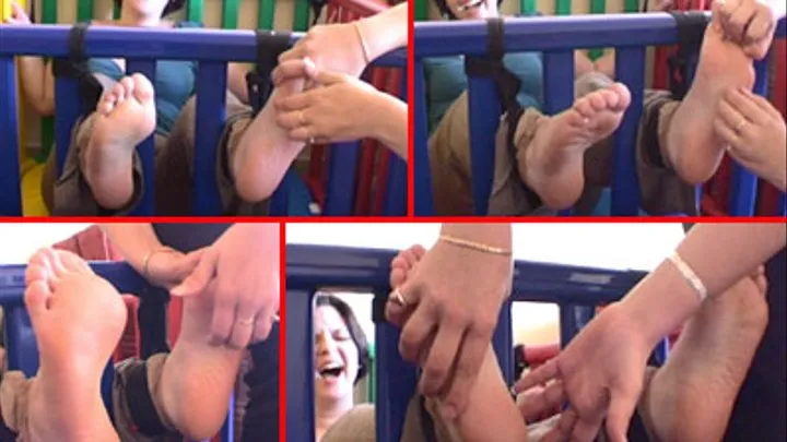 Jessica foot tickled in the playpen : 02