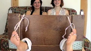 Alysson & Maeva are Tickled Together in the stocks