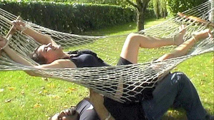 Anne Laure is Tickled All Over in the Hammock