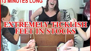 EXTREMELY Ticklish Feet in Stocks FULL