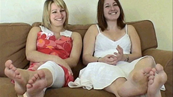 Two Girls Tickled on their Ticklish Bare Feet