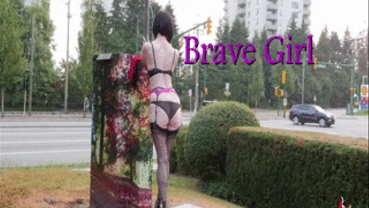 Brave Girl peeing and stripping in public