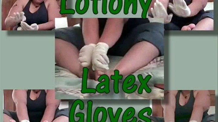 Jewel Rubs Lotion on her Sexy Toes with Latex Gloves