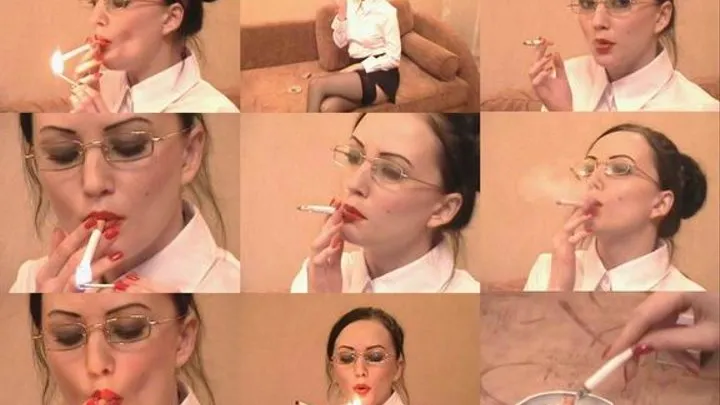 Secretary smoking - - VIDEO IS 8 MIN