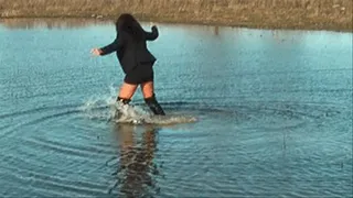 Black Thigh High Boots - In The Mud