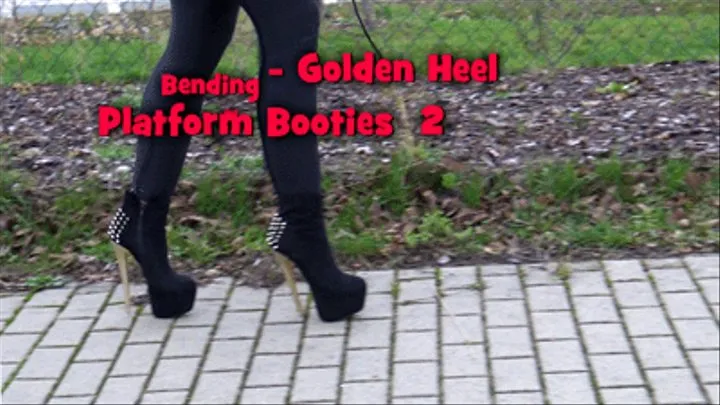 Heel Bending Golden Heel Platform Booties 2