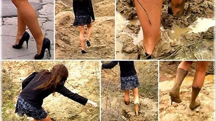 Helpless Minni 2 - Peep Toe Pumps In The Mud