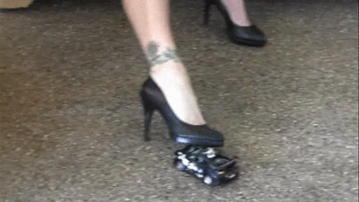 High Heel Pumps into Action of Crushing Cars!