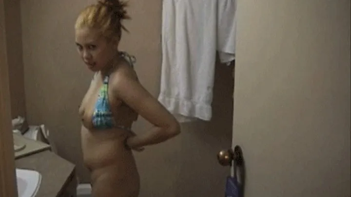 Asian Girl Showers Petite Body