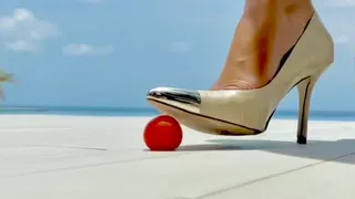 Guess High Heels Food Crushing; Tomato Popping & Domination