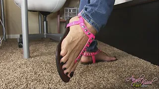 Foot Tease in Pink Sandals