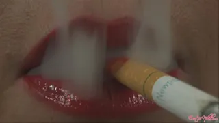 Smoking in Red Lipstick