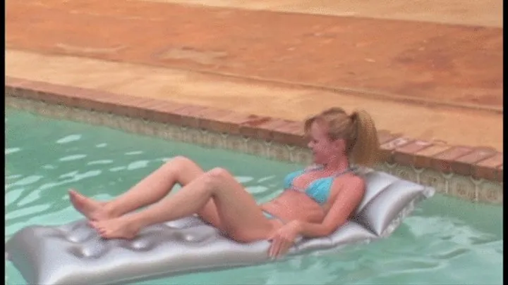 I can't resist petite milf on a pool float