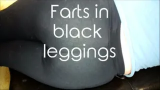 Farting in black leggings