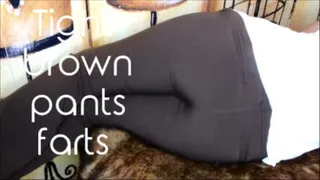 Tight brown pants farts