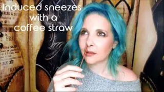 Induced sneezes with a coffee straw