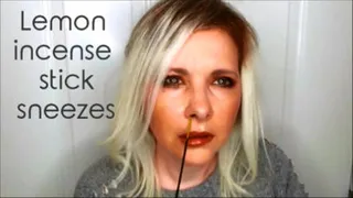 Lemon incense stick sneezes