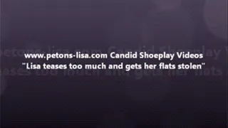 Lisa teases too much and gets her flats stolen