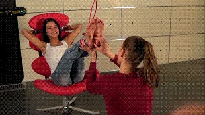 Katya & Nadya Tickling barefoot part I