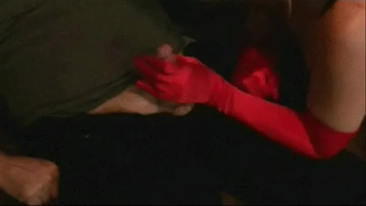 n490 Slut Rebecca Jerking A Studs Cock With Her Red Gloves