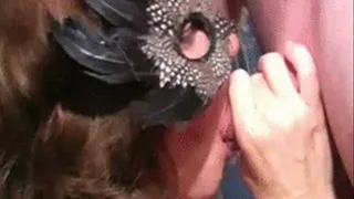 n526 Sexy Masked Slut Angie Sucking Cock At The Club