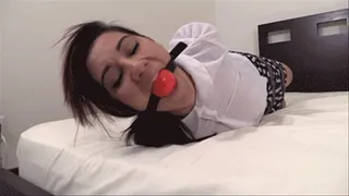 2110SAHRYE-Tied down and squealing through a gag as he made me cum several times!