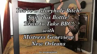 New Orleans Dominatrix Dildo trains her gloryhole slut, sniff this and ride this BBC, be pimped out and more