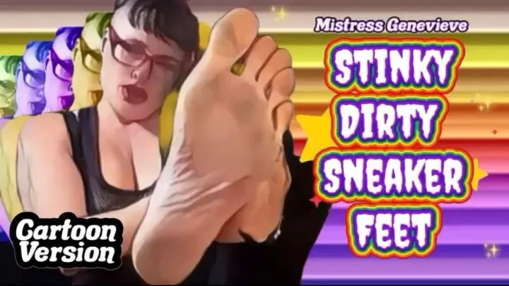 CARTOON VERSION- FemDom humiliates you making worship her dirty sweaty stinky feet POV