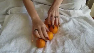 Orange destruction with My long, sharp nails