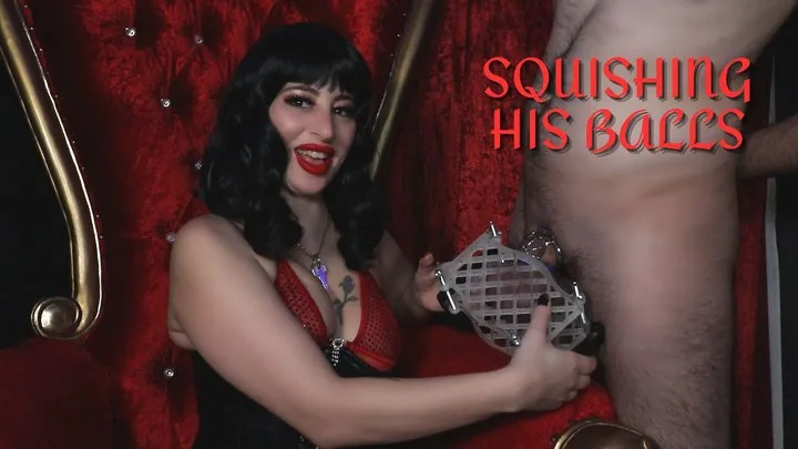 Goddess Lilith - Squishing his balls in the Wafflemaker