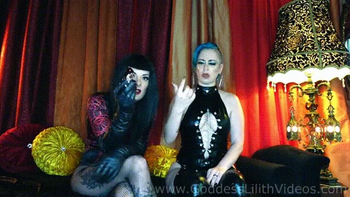 Two hot Dommes make fun of your puny cock before locking it up