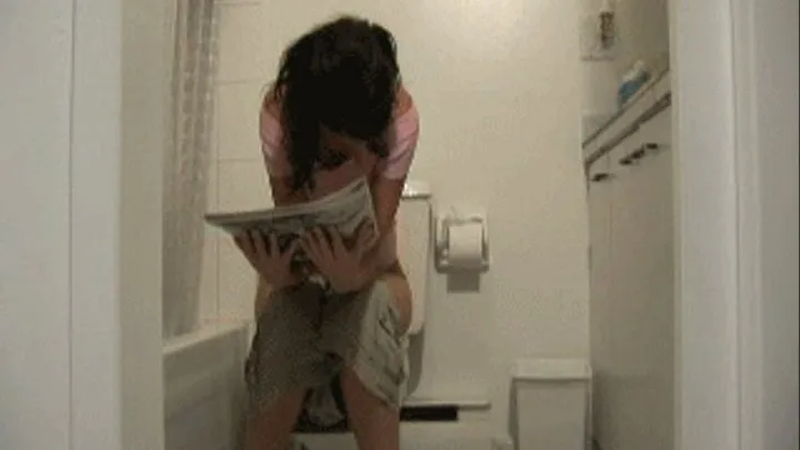 Toilet Farting while news paper reading - Low speed