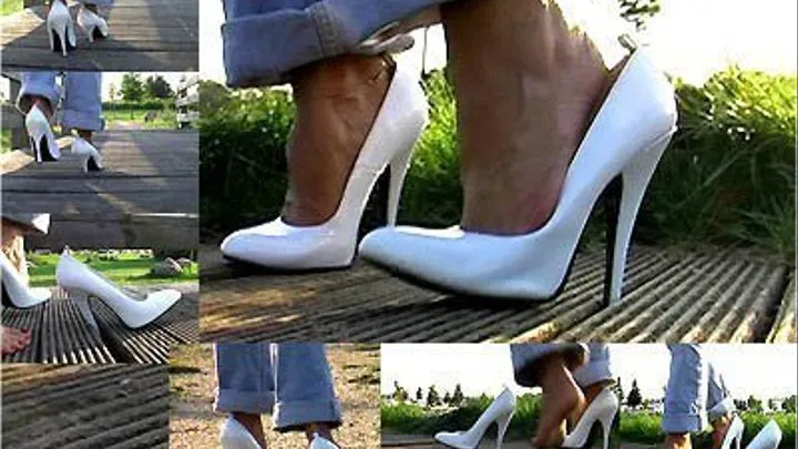 White Patent Heels - Walk With Stucks