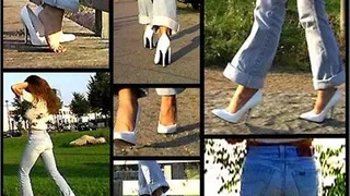 White Patent Heels - A Walk