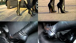 Pedal Pumping In Black Leather Boots II