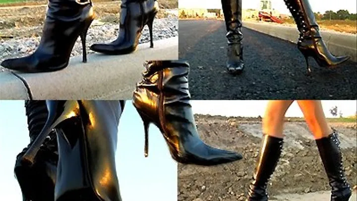 Black Boots - Walking And Posing