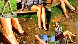 Shoeplay In A Park - Brown Pumps - Part 2