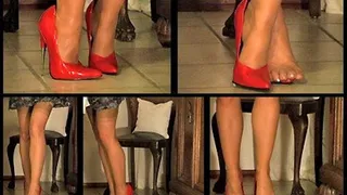 60 Very Painful Minutes In Red Patent Extreme High Brazil Stilettos - Part 2