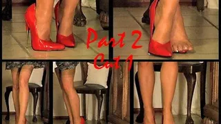 60 Very Painful Minutes In Red Patent Extreme High Brazil Stilettos - Cut 1 of Part 2