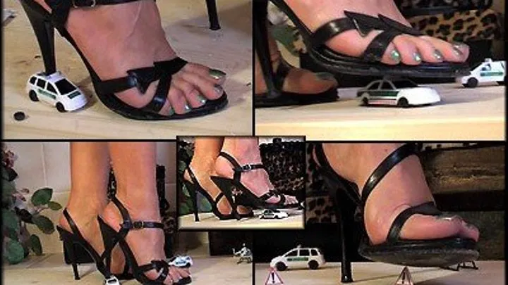 Car Crush III - Black Sandals